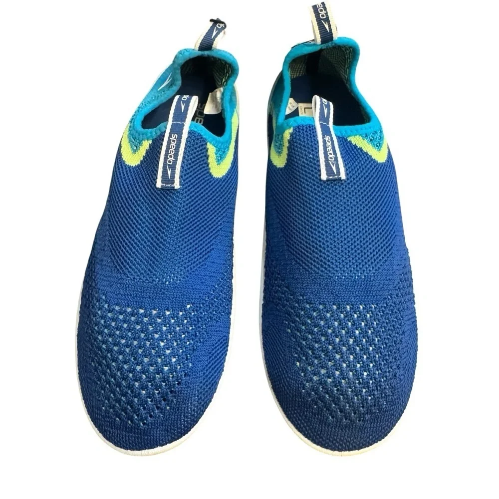 Speedo Kids Blue and Green Pull-on Water Shoes Surf Strider Junior Size L 4/5